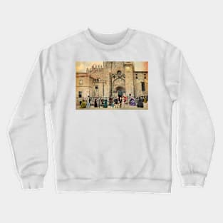 Exit of mass from the Cathedral (Ourense) Crewneck Sweatshirt